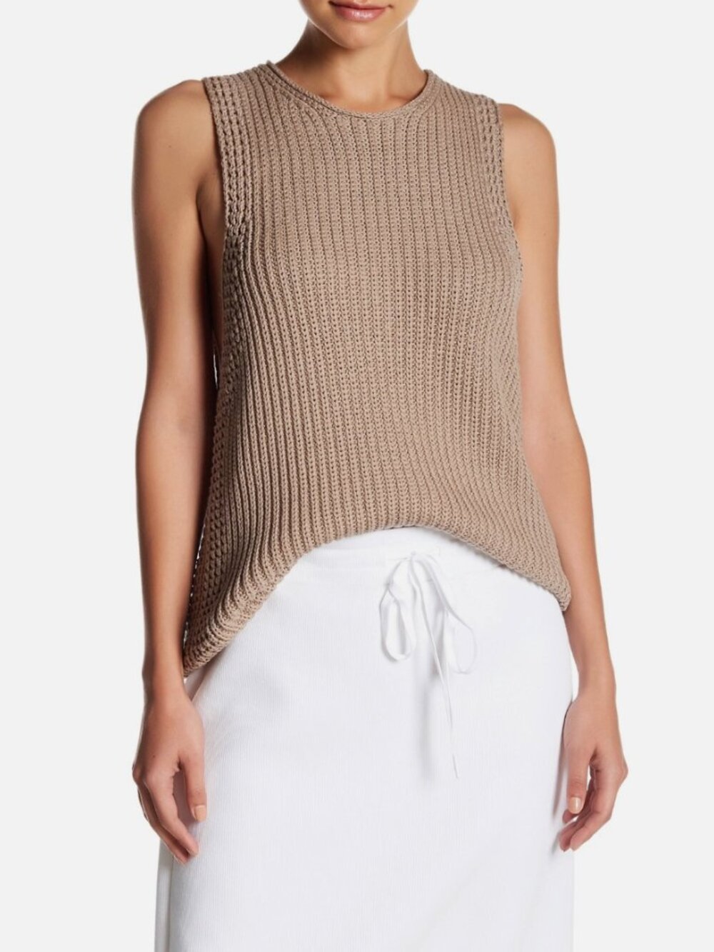 VINCE Women's Chunky Tank Sweater in Khaki Sz L - NWT!